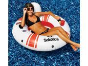 52 Solstice Super Chill Red and White Inflatable Swimming Pool Inner Tube