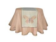 70 x 16 L Eau de Fleur Natural Jute Pink Butterfly Decorative Table Runner