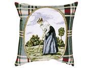 12 Victorian Lady Plaid Golf Decorative Tapestry Accent Throw Pillow