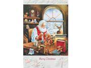 Pack of 16 Special Gift Santa Claus and Toy Fine Art Embossed Deluxe Christmas Greeting Cards