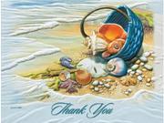 Pack of 9 Beachcomber s Basket Fine Art Embossed Deluxe Thank You Cards and Envelopes