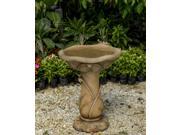 23.2 Brown Classic Natural Leaf Faux Stone Outdoor Patio Garden Birdbath Fountain