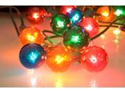 Set of 10 Multi Colored G40 Globe Patio Party Christmas Lights Green Wire