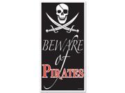 Club Pack of 12 Nautical Themed Beware of Pirates Door Cover Party Decorations 5