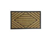 Decorative Black Rubber and Coir Outdoor Rectangular Door Mat 29.5 x 17.5