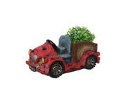 14.5 Distressed Red Vintage Car LED Lighted Solar Powered Outdoor Garden Patio Planter