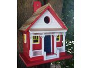 8.75 Fully Functioning Red Capitola Cottage with Yellow Window Outdoor Garden Birdhouse