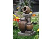 30.7 Classic Three Urn Pots and Column Outdoor Patio Garden Water Fountain