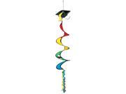 Club Pack of 12 Multi Colored Motarboard and Diploma Graduation Wind Spinner Party Decorations 3.5