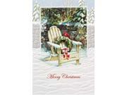 Pack of 16 Inviting Adirondack Chair Fine Art Embossed Deluxe Christmas Greeting Cards