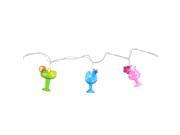 Set of 10 Happy Hour Colorful Cocktails Patio and Garden Novelty Christmas Lights White Wire