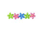 Set of 10 Pink Blue and Green Flower Patio and Garden Novelty Christmas Lights White Wire