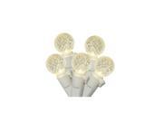 Set of 50 Warm White LED G12 Berry Christmas Lights 4 Bulb Spacing White Wire