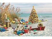 Pack of 16 Nautical Noel Beached Boat Fine Art Embossed Deluxe Christmas Greeting Cards