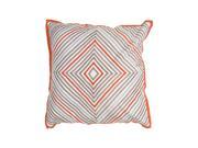 18 Orange Gray and Blue Geometric Diamond Pattern Decorative Throw Pillow