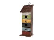 14.25 Vintage Garden Tall Distressed Multi Colored Wooden Outdoor Patio Birdhouse