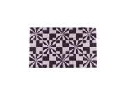 Decorative Black and Pale Pink Abstract Coir Outdoor Rectangular Door Mat 29.5 x 17.75