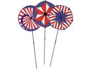 Pack of 6 Red White and Blue Patriotic Stars and Stripes Wind Wheel Yard Decorations 3