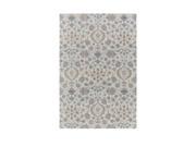 4 x 6 Fresh Blooms Fog Gray Taupe and Cadet Blue Hand Tufted Wool Area Throw Rug