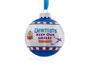 3 Glittered Denstists Keep Our Smiles Bright Christmas Ball Ornament