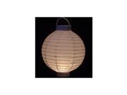 Set of 3 Battery Operated LED Lighted White Fabric Outdoor Garden Patio Chinese Lanterns 8