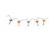 Set of 10 Multi Colored Martini Glass Summer Garden Patio Christmas Lights White Wire
