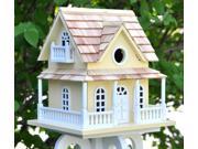 10.75 Yellow Cape May Cottage Post Mount Wild Birdhouse