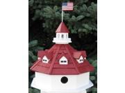 12 Red and White Annapolis Lighthouse Post Mount Wild Birdhouse