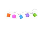 Set of 10 Multi Color Rectangle Chinese Lantern Patio Garden Novelty Christmas Lights White Wire