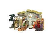 13 Piece Multi Color Traditional Religious Christmas Nativity Set with Stable 23.25