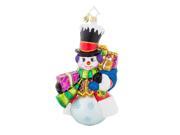 Christopher Radko Glass Top Hat Frosty Snowman Santa Christmas Ornament 1017943