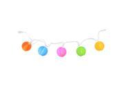 Set of 10 Multi Color Round Chinese Lantern Patio and Garden Novelty Christmas Lights White Wire