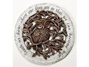 12 Decorative Round Bronze and Gray Wise Owl Garden Patio Stepping Stone