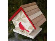 8.5 Fully Functional Red Cardinal with Pine Cone Outdoor Garden Bird Feeder