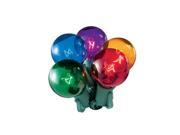 Set of 20 Multi Color Transparent G40 Globe Christmas Lights Green Wire