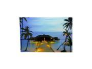 LED Lighted Tropical Paradise Island Beach Scene Canvas Wall Art 15.75 x 23.5