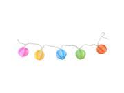 Set of 10 Multi Color Chinese Lantern Patio Garden Novelty Christmas Lights White Wire