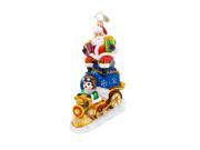 Christopher Radko Glass Riding High Nick Santa on a Train Christmas Ornament 1017572