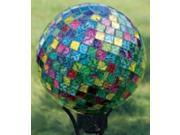 10 Vibrant Jewel Tone Art Glass Mosaic Outdoor Patio Garden Gazing Ball