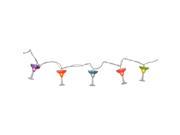 Set of 10 Happy Hour Colorful Margarita Glass Patio and Garden Novelty Christmas Lights White Wire
