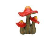 19.75 Red Orange and Brown Wild Triple Mushroom Outdoor Patio Garden Statue