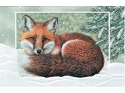 Pack of 16 Winter Fox Fine Art Embossed Deluxe Christmas Greeting Cards and Envelopes