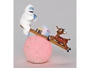 5 Rudolph and Bumble Seesaw Color Changing LED Snowball Christmas Decoration