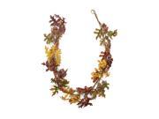 5 Glittered Acorn and Hawthorne Leaf Artificial Thanksgiving Garland Unlit