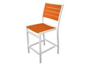41 Earth Friendly Recycled Patio Counter Chair Orange with White Frame