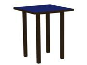 36 Recycled Earth Friendly Square Bar Table Pacific Blue with Bronze Frame