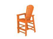 56.5 Recycled Earth Friendly Outdoor Patio Bar Dining Chair Tangerine Orange