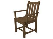 34.75 Recycled Earth Friendly Patio Garden Dining Arm Chair Teak Brown