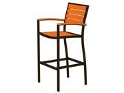 46 Earth Friendly Recycled Outdoor Bar Chair Orange with Bronze Frame