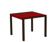 35 Recycled Earth Friendly Outdoor Dining Table Sunset Red with Bronze Frame